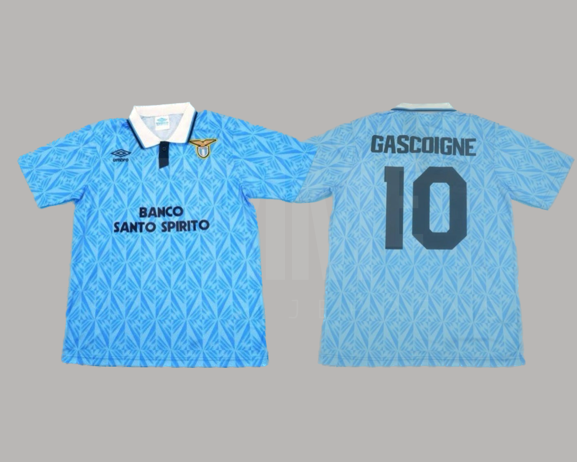 Maillot SS Lazio Umbro 1989-91 - Domicile Bleu - Taille M - Longues Manches