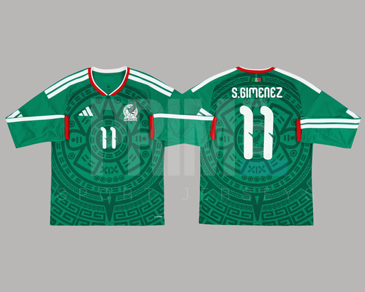 México 2026 local manga larga versión aficionado
