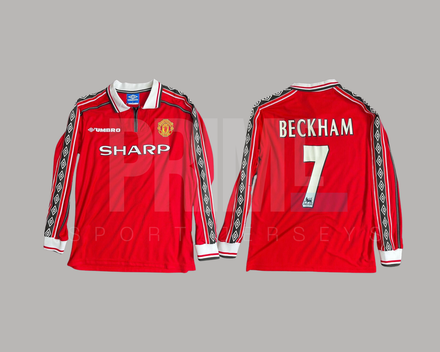 Manchester United 1998/99 local manga larga