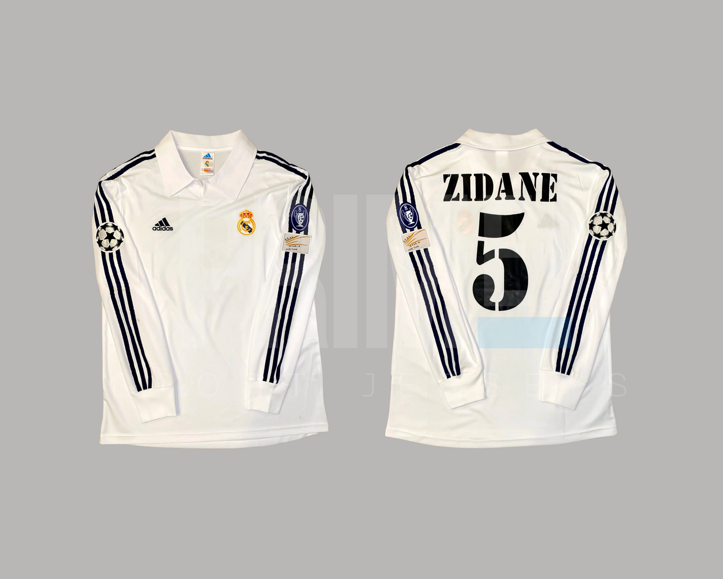 Real Madrid 2001/02 local europeo manga larga