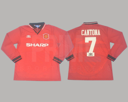 Manchester United 1994/95 local manga larga